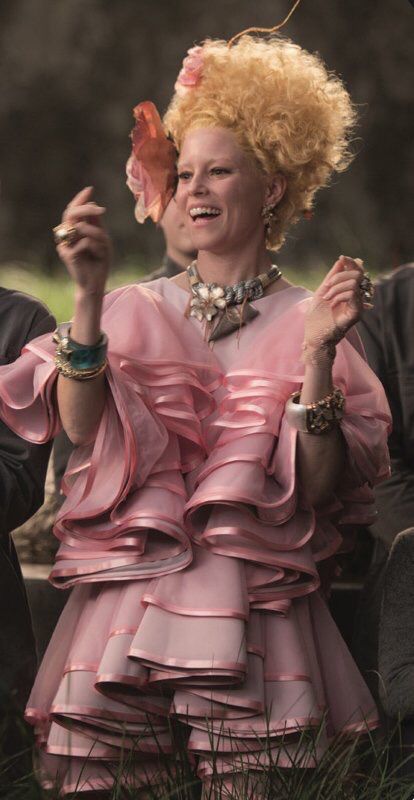 Pink layered ruffle gown